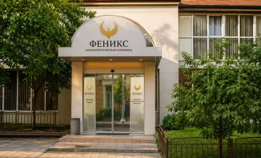 Вход в наркологическую клинику «Феникс» в Моршанске